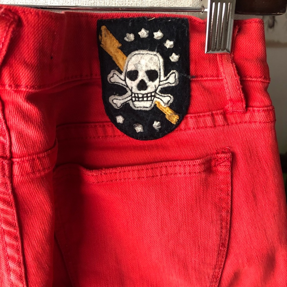 Red denim.